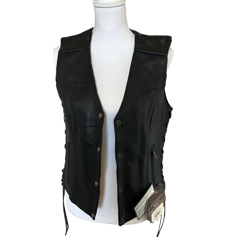 Milwaukee Leather Women's Vest Stud and Wings Size S Black Purple Moto NWT Biker - Picture 10 of 14